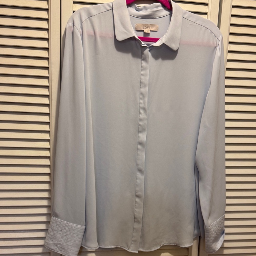 LOFT Light Blue Women’s Dress Shirt ~ XL